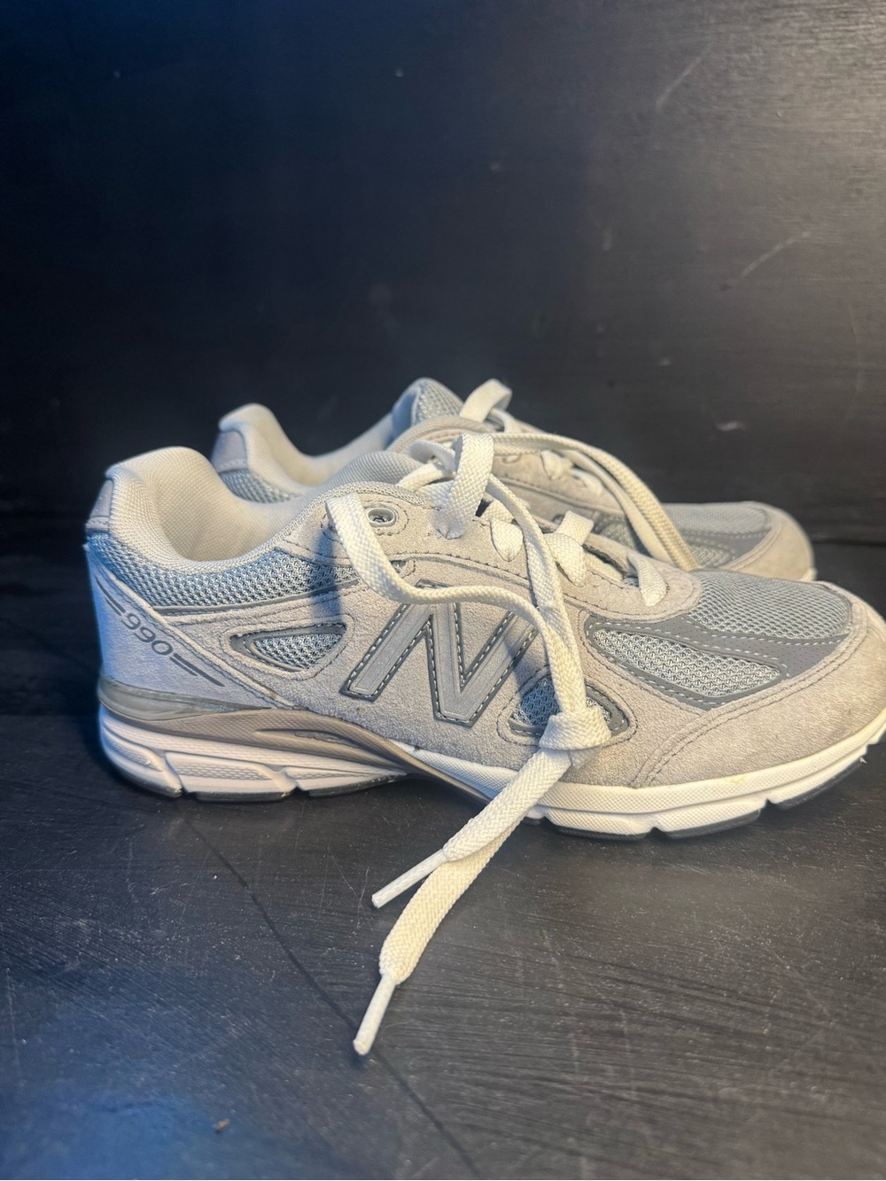 New Balance Gray Suede & Mesh 990 Sneakers